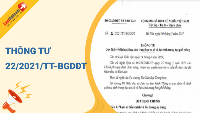 Thông tư 22/2021/TT-BGDĐT Quy định v?đánh giá học sinh trung học cơ s?và trung học ph?thông