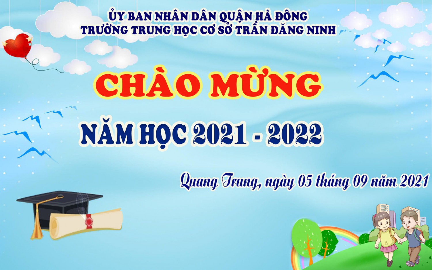 Chương trình t?chức L?khai giảng năm học 2021 - 2022 của trường THCS Trần Đăng Ninh