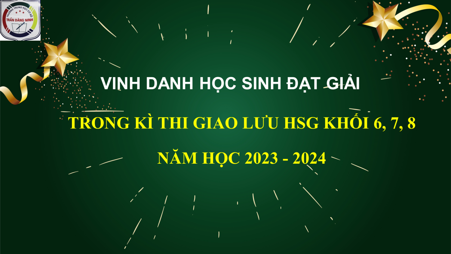 KẾT QU?THI GIAO LƯU HỌC SINH GIỎI KHỐI 6, 7, 8 CẤP QUẬN CỦA TRƯỜNG THCS TRẦN ĐĂNG NINH